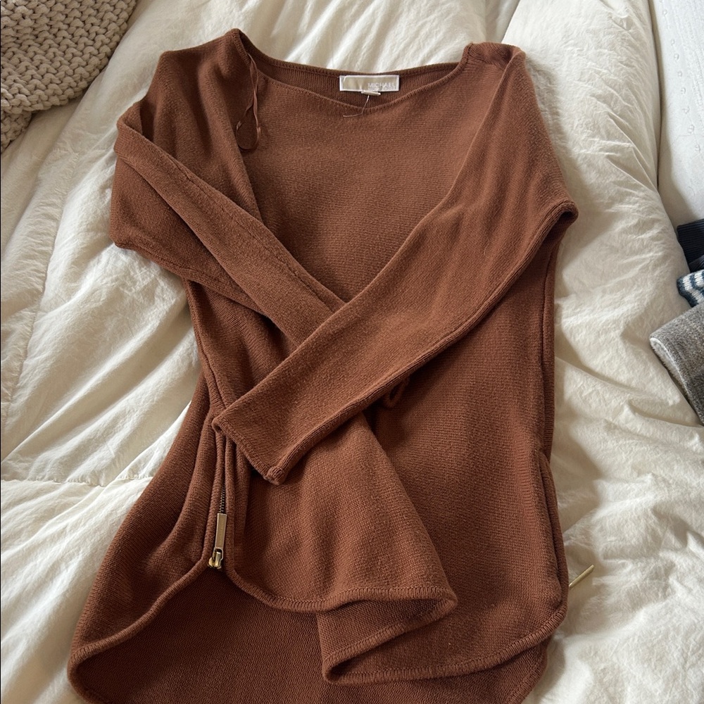 Michael Kors Brown Long Sleeve Top
